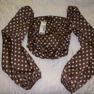 Silky cropped top/blouse